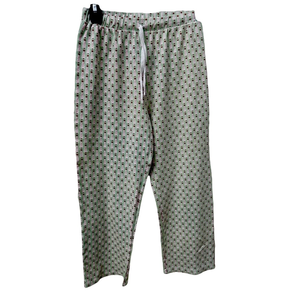 Lila & Hayes Kids Pajama Bottoms Green with Christmas Trees sz 9 Soft Knit